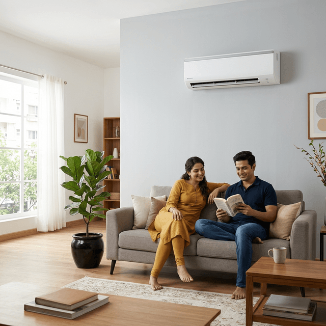 Daikin AC in modern Indian living room